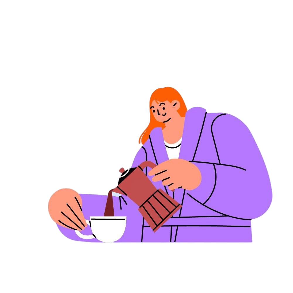 Coffee pourer character